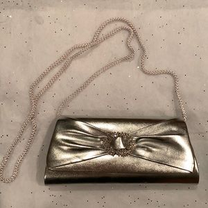 BENJAMIN WALK silver evening bag